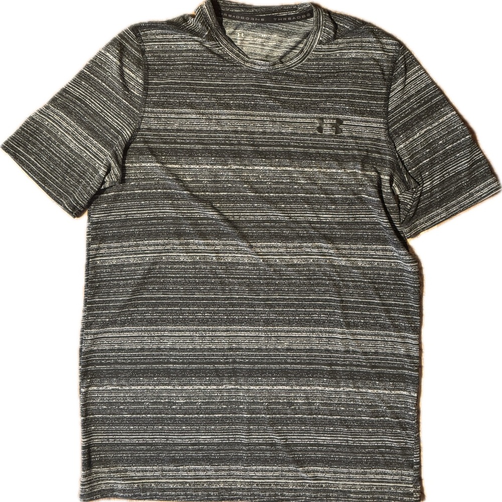 (S) UNDER ARMOUR Threadborne Heatgear Loose Striped T-Shirt